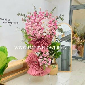 KỆ HOA FULL PINK MIX WHITE ORCHID